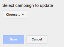 Choisir une campagne - Planification des annonces dans Google Adwords