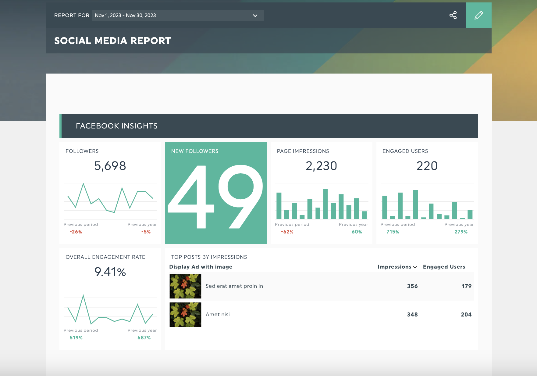 rapport sur les médias sociaux