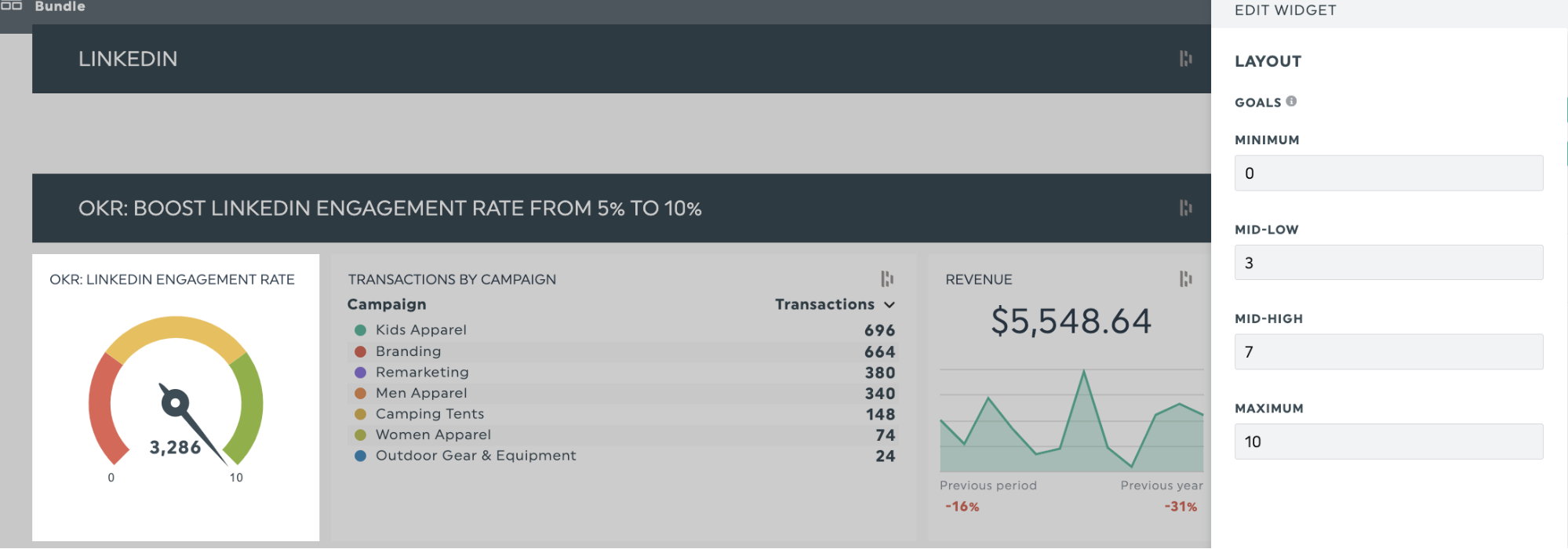 widget de jauge exemple okr