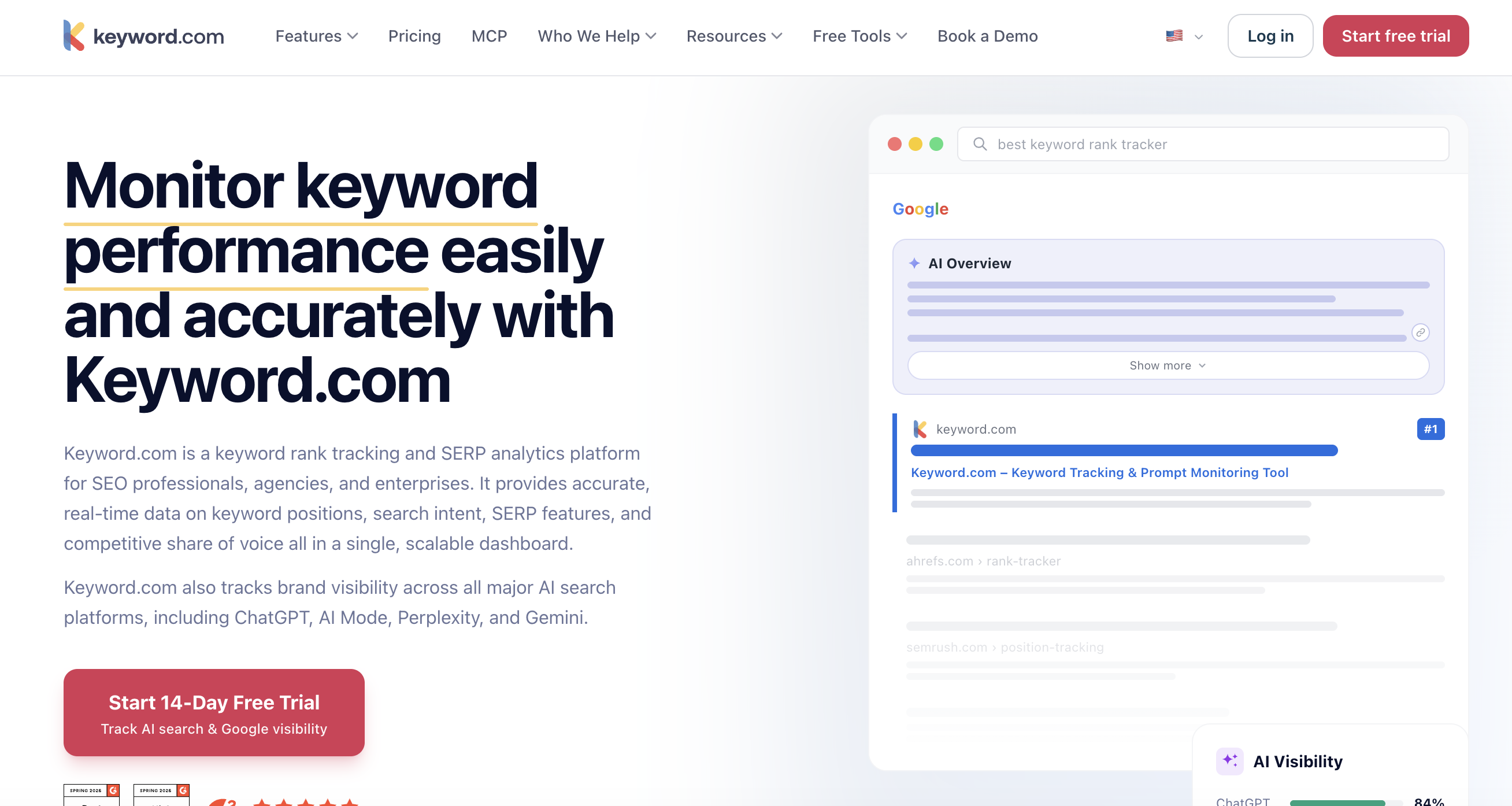 Page d'accueil de keyword.com