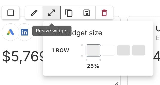 redimensionner les widgets Swydo