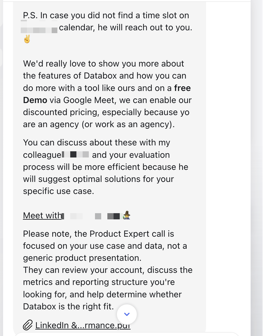 Service client de Databox