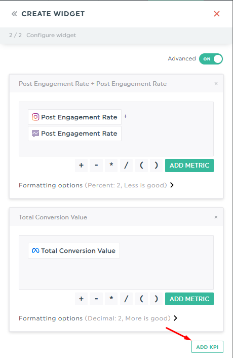 widgets calculés par dashthis