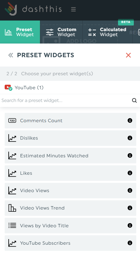 Outil d'analyse YouTube DashThis