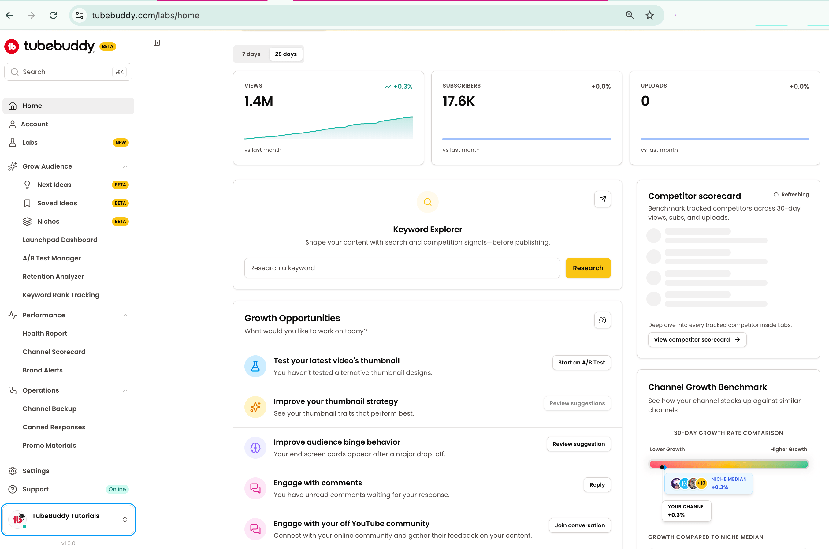 outils d'analyse YouTube : TubeBuddy